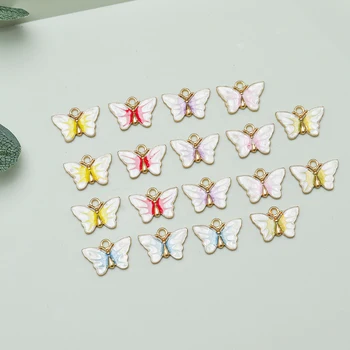 10buc 20x13mm Email Fluture Farmec Pentru a Face Bijuterii Drăguț Cercei Pandantiv Brățară Colier Farmece Farmece de Design Diy