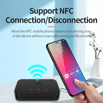 VAORLO Bluetooth 5.0 Receptor fără Fir Transmisie Audio Stereo Suport Muzica U Disc NFX Conecta Cu RCA AUX 3.5 Jack Adaptor