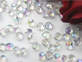 1000 buc / lot 12mm ( 6 Carate ) Acril AB Irizate Diamant Confetti Masa Scatter diamant confetti Petrecere de Nunta de Decorare