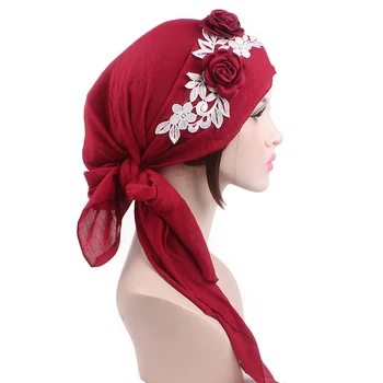 2020 noua moda flori femeilor interior hijabs capac stil rural gata să poarte musulman cap eșarfă doamna împachetări hijab capace turban capota