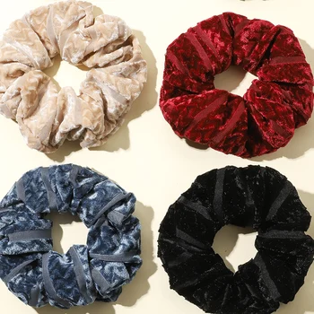 6pcs/lot de Modă de Culoare Solidă Mozaic cu Dungi Elastice Elastice de păr Banda de Cauciuc Femei Accesorii de Par Banda Elastica Făcut pentru Păr
