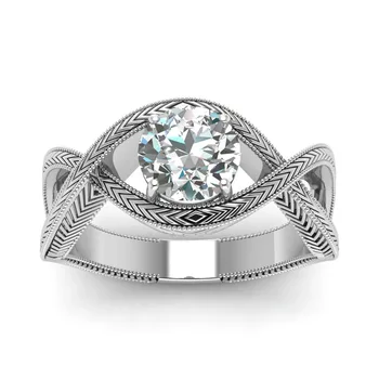Cel mai bun de vânzare de lux halo argint 925 inel de logodna africa de mireasa pentru femei lady cadou de aniversare bijuterii R5398