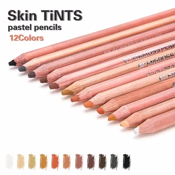 12 culori Pastelate Pielii Creion Rosu Penis pentru Artist Desen Desen Lapice Școală Creion de Culoare pentru Desen Artistic Elemente