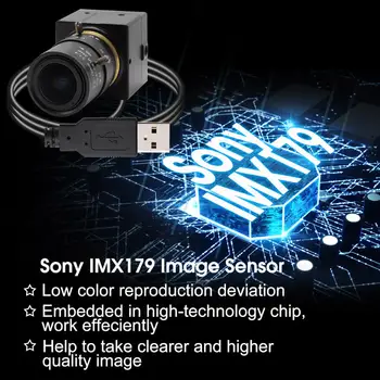 8MP HD SONY IMX179 Usb Video Webcam Mini Cutie de Supraveghere USB aparat de Fotografiat cu 2.8-12mm Varifocal CS Obiectiv pentru Android,Linux ,Windows