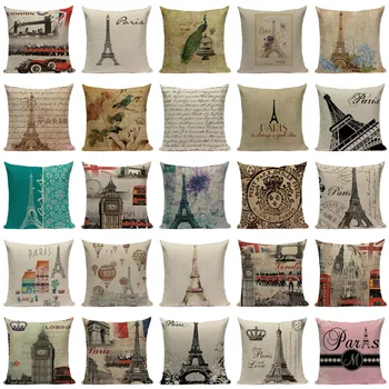 Londra decorative Imprimate Perne acasă perne acoperă Podul Londrei, Turnul Eiffel paris pernă pernă de Dropshipping