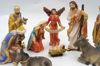 Hankroi 11 Bucată de Crăciun Nașterea domnului Set - Viața Reală Set Nașterea domnului Rășină Sculptură Pictată de Mână și de Masă figurina