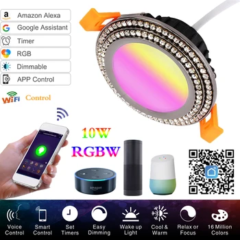10W RGBW Inteligent WIFI Downlight LED Lumini Plafon de Instalare Ascuns Downlight Lumina Estompat Împărtășească Timer Led lumina Reflectoarelor