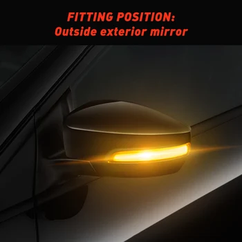 2 buc Fum LED-uri Dinamice Oglinda Retrovizoare Lumina de Semnalizare Pentru Ford Focus 2012-2018 Partea Aripa Oglinda Indicator de Semnalizare
