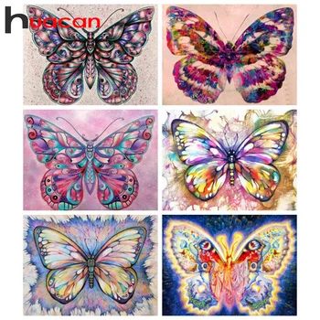 Huacan 5d Diy Diamant Pictura Butterfly Home Decor Mozaic Cruce Cusatura de Animale Autocolant de Perete de Diamant Arta