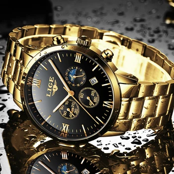 Top Brand de Lux LIGE Bărbați Ceas Sport rezistent la apa Casual Ceas Cuarț Militară din Piele de Oțel pentru Bărbați Ceasuri Relogio Masculino