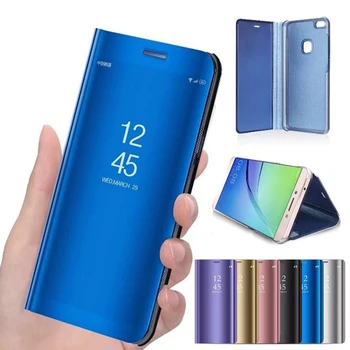 Pentru Coque Samsung Galaxy A02 A72 A52 5G A32 A12 A42 A21S Stand Caz de Oglindă Flip Cazuri Galaxy A71 A70E A41 A21 Smart View Caz