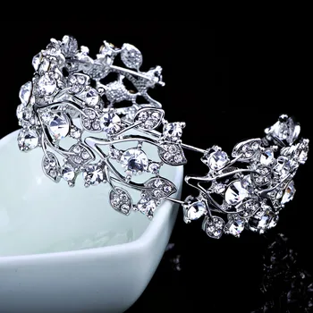 FARLENA Nunta Bijuterii de Argint Placate cu Flori Sculptate Cuff Brățară Cu Strasuri de Cristal Rafinat Bratari & Bratari pentru Femei