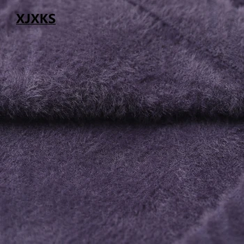 XJXKS Femei Cardigan Pulover Frumos Fuzzy maneci Lungi Pulovere Lungi de Blana Moale Plus Dimensiune Cardigan Femei Haine
