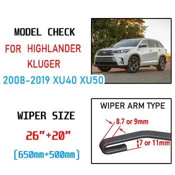 Pentru Toyota Highlander Kluger XU40 XU50 2008~2019 Accesorii Ștergătoarelor de Parbriz Lamele Stergatoare pentru Masina anului 2009 2010 2018