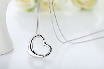 Simplu Moda Inima Fete Pandantiv Colier Bijuterii De Calitate Superioară 925 Sterling De Argint Colier Pentru Femei, Accesorii Femei