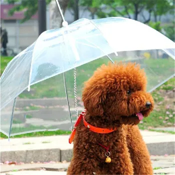 Utile Transparent PE animale de Companie Umbrelă Mic Câine Umbrela de Ploaie cu Câinele Duce Păstrează Uscată pentru animale de Companie Confortabil în Ploaie Ninge