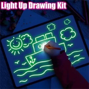 Jucărie de învățământ Placa de Desen Tableta Graffiti Luminoasă cu Led-uri de Magie Atrage Copii Vopsea de Jucărie DIY Boy Fata de Jucarii Pentru Copii Cu Lumină