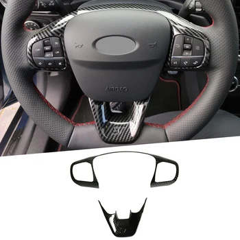 Pentru Ford Fiesta MK8 2017 2018 2019 Accesorii ABS Fibra de Carbon/Mat/Rosu ST Auto Volan Tapiterie Butonul de Comandă Cadru de Acoperire