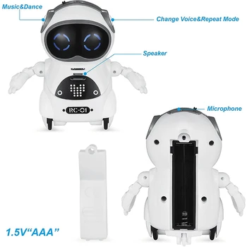 Mini RC Robot de Buzunar pentru Copii cu Dialog Interactiv Conversație, de Recunoaștere a Vocii, Chat-ul de Înregistrare, Cântând& Dans