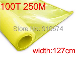 Reducere de 5 metri (5 metri) 100T ( 250M ) galben poliester ecran de mătase imprimare plasă de înaltă calitate 127CM latime transport Gratuit