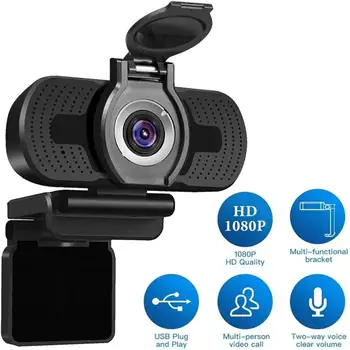 Webcam Full hd 1080P Video Live Webcam Cu Capac ABS Optic USB Plug and Play camera web Cu Microfon