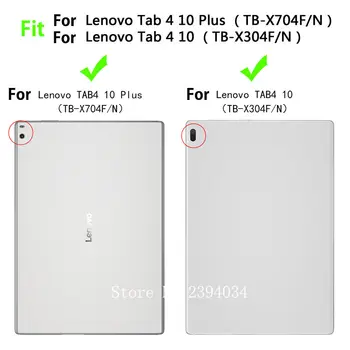 Caz Pentru Lenovo TAB4 Tab 4 10 TB-X304L TB-X304F/N Smart Cover Pentru Lenovo Tab 4 10 Plus TB-X704L TB-X704F/N Funda Tableta Shell