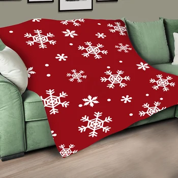 Bedsure Vacanță de Crăciun Fleece Pătură Fulg de nea Roșu și Alb Cald Fuzzy Aruncări de Iarnă lenjerie de Pat TP-Fierbinte