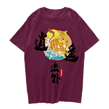 Stil chinezesc tigru de imprimare Harajuku bumbac barbati tricou hip-hop de moda casual gât t-shirt pentru bărbați 2020 barbati tricou