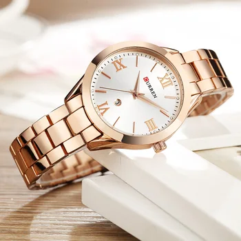CURREN 9007 a Crescut de Ceas de Aur Femei Cuarț Ceasuri Doamnelor Top Brand de Lux Femeie Ceas de mână Fată Ceas Relogio Feminino
