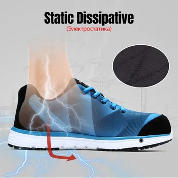 LARNMERN Oamenii de Siguranță Steel Toe Pantofi SRC Non-alunecare, Anti-static Respirabil Cizme de Moda Adidas