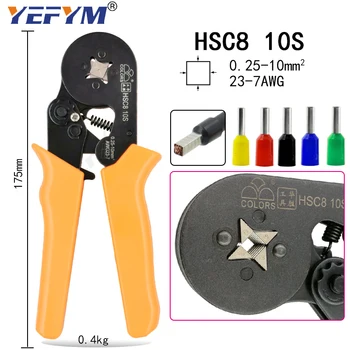 HSC8 10S sertizare clesti de 0,25-10mm2 23-7AWG HSC8 6-4/6-6 cu 1020pcs/cutie tip tub ac terminal mini Presiune sârmă instrumente