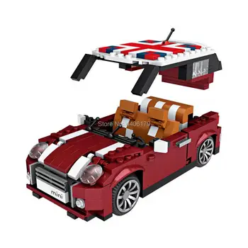 Fierbinte lepining creatorii technic vehicule Retro masina mini cooper Micro Diamant Blocuri model cărămizi jucarii pentru copii cadouri