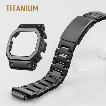 Noul Negru Aliaj de Titan, curele de Ceas si Rama Pentru DW5600 Serie GW5000 DW5035 Metal Watchbands Brățară din Oțel se Acoperă Cu Instrumente