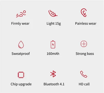 K98 Cască Bluetooth,Căști fără Fir,Sweatproof Sport Cască Stereo Bass Căști Cu Microfon pentru Telefon