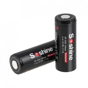 2 buc Soshine 3.7 V 5500mAh de Mare Capacitate 26650 Li-ion Baterie Reîncărcabilă cu Protected PCB pentru Lanterne LED / Faruri