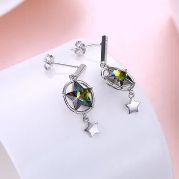 LEKANI Reale Cristale SWAROVSKI De la Picătură Cercei S925 Argint Stele Legăna Cercei Pentru Femei Bijuterii Fine