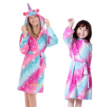 Femei Halat de baie Unicorn Halat pentru Adulți Flanel Halat de Baie Femme Halate Cămăși de noapte Kigurumi Animal Pijamale Sleepshirts