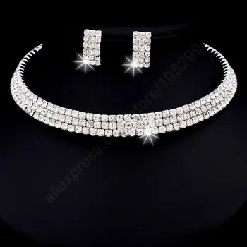Nunta De Lux Seturi De Bijuterii Pentru Mirese Femei Umplut Cristale Stralucitoare Real 925 Sterling Silver Accesorii De Înaltă Calitate