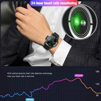 SHINSKLLY Temperatura Corpului Ceas Inteligent Bărbați Femei Full Touch Ecran Rotund Smartwatch Rata de Inima Tracker de Fitness Pentru Android IOS