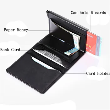 BISI GORO Rfid Blocarea de Protecție pentru Bărbați Titularul Cardului de Credit Minimalist Metal Aluminiu Singură Cutie Carte de IDENTITATE Caz Subțire ID-ul Cartelei