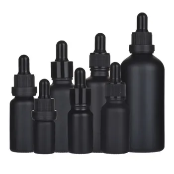 200PCS/LOT 5 ML 10 ML 15 ML 20 ML 30ML 50ML100ML Contează Negru flacoane din Sticlă Goală de Ulei Esential de Parfum e Lichid Pipeta Flacon Picurător