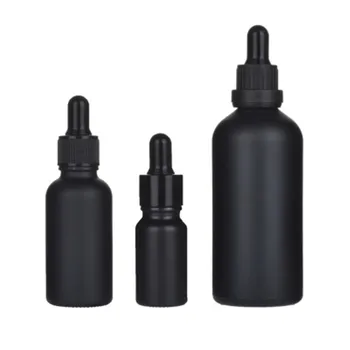 200PCS/LOT 5 ML 10 ML 15 ML 20 ML 30ML 50ML100ML Contează Negru flacoane din Sticlă Goală de Ulei Esential de Parfum e Lichid Pipeta Flacon Picurător