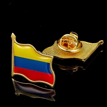 5PCS Columbia Naționale Țară Flutura Steagul de Culoare Ace de Siguranță Brosa Colectie broșă de Aur Placat cu Insigna