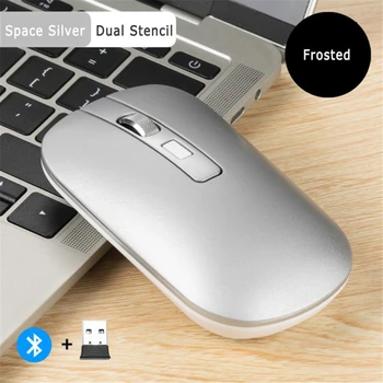 2.4 G Wireless Bluetooth 5.1 Reîncărcabilă Modul Dual LED Mouse-ul cu Receptor USB pentru PC, Laptop Slim Tăcut Soareci Mouse-ul
