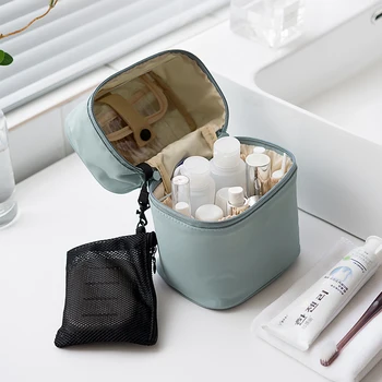 Călătorie sac de depozitare pentru make up organizator Cilindrice face sac de depozitare/cazuri machiaj sac de cosmetice cazuri organizator saci Găleată