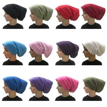Simplu Underscarf Femeile Musulmane Pălării Interior Hijab Acoperă Islamic Bumbac Sub Eșarfă Capota Văl Arabe Pălărie Moale Capace