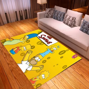 Desene animate Simpson Model Imprimat Mare Covor Dormitor pentru Copii Covoare Zona Cadou Amuzant Moale Anti-alunecare Mat Covor pentru Camera de zi Covor