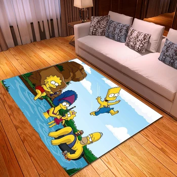 Desene animate Simpson Model Imprimat Mare Covor Dormitor pentru Copii Covoare Zona Cadou Amuzant Moale Anti-alunecare Mat Covor pentru Camera de zi Covor