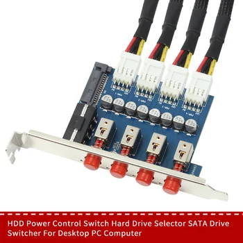 XT-XINTE 4 HDD de Putere Comutator de Control Hard Drive Selector SATA Drive Comutator SATA Mare 4pin Alimentat Card de Expansiune