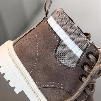 Copiii PU Piele Glezna Cizme Stil Britanic Boy Fata Impermeabil Cizme Scurte Culoare Solidă Copii Pantofi Negri Adidas 2020 Primăvară